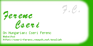 ferenc cseri business card